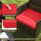 Costway 4 PCS Patio Furniture Set with Washable Cushions and Tempered Glass Coffee Table Beige/Black/Navy/Grey/Turquoise/Red/Blue/Orange